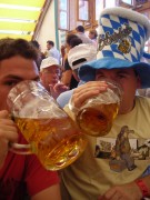 Chuck and Me Drinking Steins
